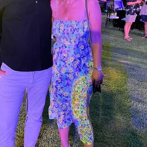 Floral Blue and Green Dress